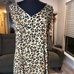 Mamta Boho Leopard Print Rayon Dress | One Size